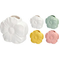 VÁZA  - sárga/pink, Basics, kerámia (14cm)