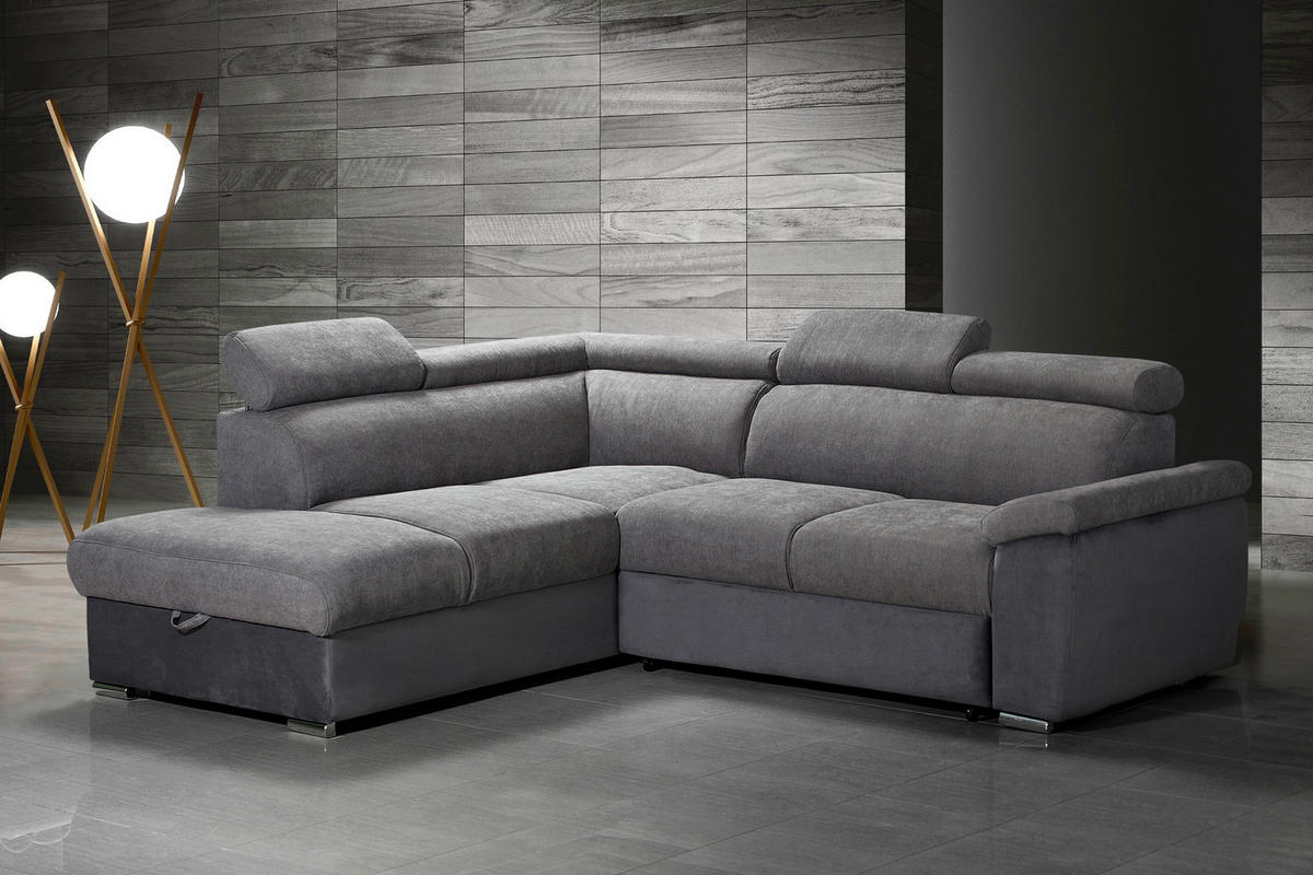 SJEDEĆA GARNITURA drvo, tekstil  siva   - siva, Moderno, drvo/tekstil (205/242cm) - Hom`in