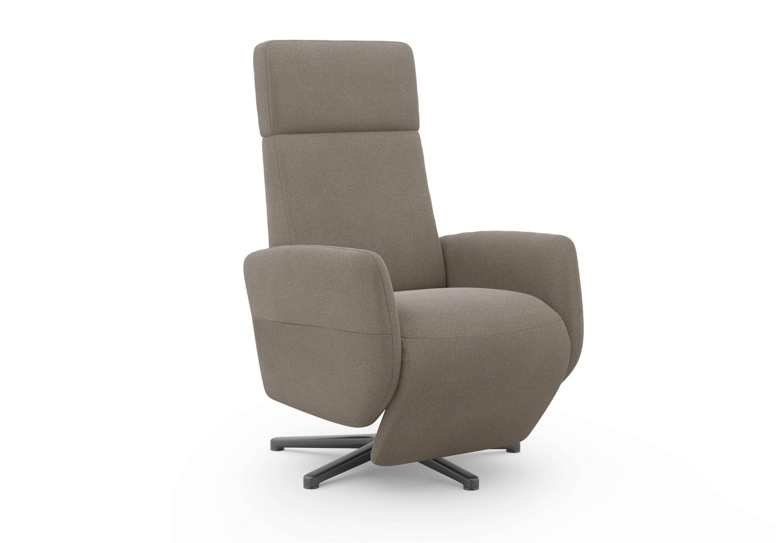 RELAXSESSEL in Textil Schlammfarben - Schlammfarben/Schwarz, Konventionell, Textil/Metall (71/110/82cm) - Sit & More