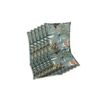 SESSELAUFLAGENSET in Braun, Grau, Grün, Graublau Blätter  - Graublau/Braun, Basics, Textil (50/7/108cm)