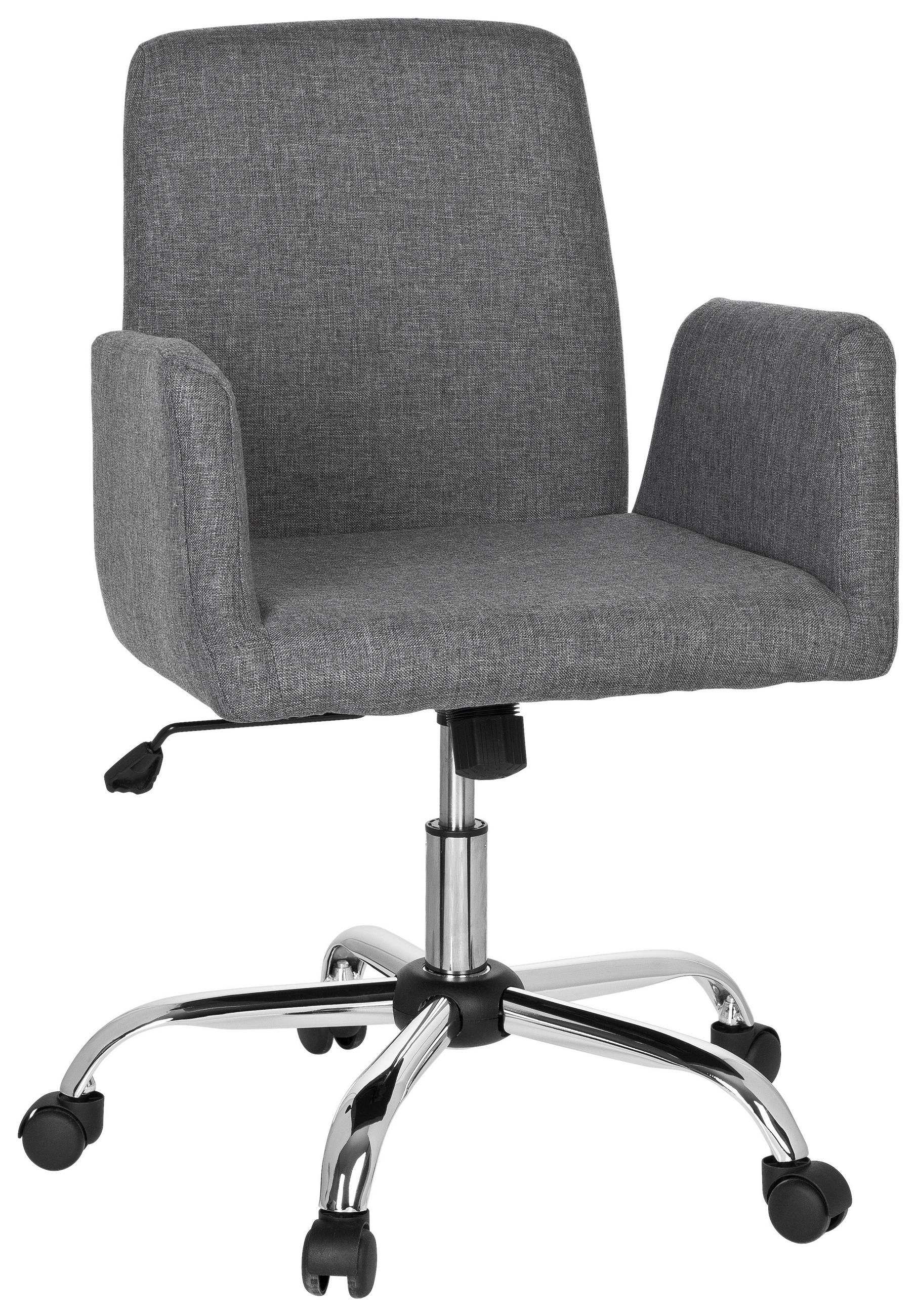 DREHSTUHL Flachgewebe Grau  - Chromfarben/Grau, MODERN, Kunststoff/Textil (54/95/44cm) - MID.YOU