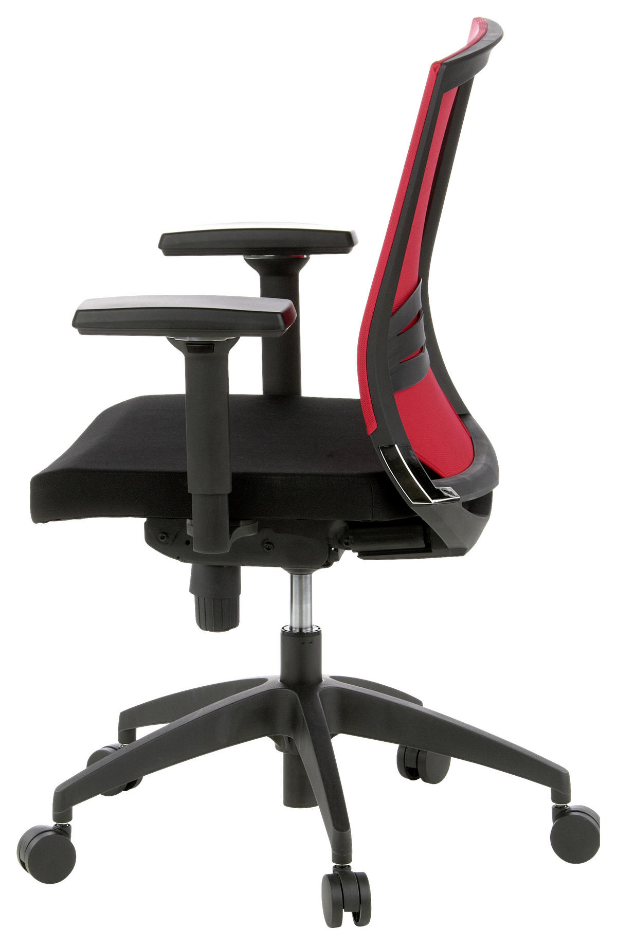 OTOČNÁ ŽIDLE, síťovina, plochá tkanina, červená, černá - černá/červená, Moderní, textil/plast (59/108/44cm) - MID.YOU