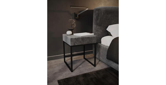 NACHTSCHRANK 45/55/45 cm - Schwarz/Grau, Design, Textil/Metall (45/55/45cm) - Esposa