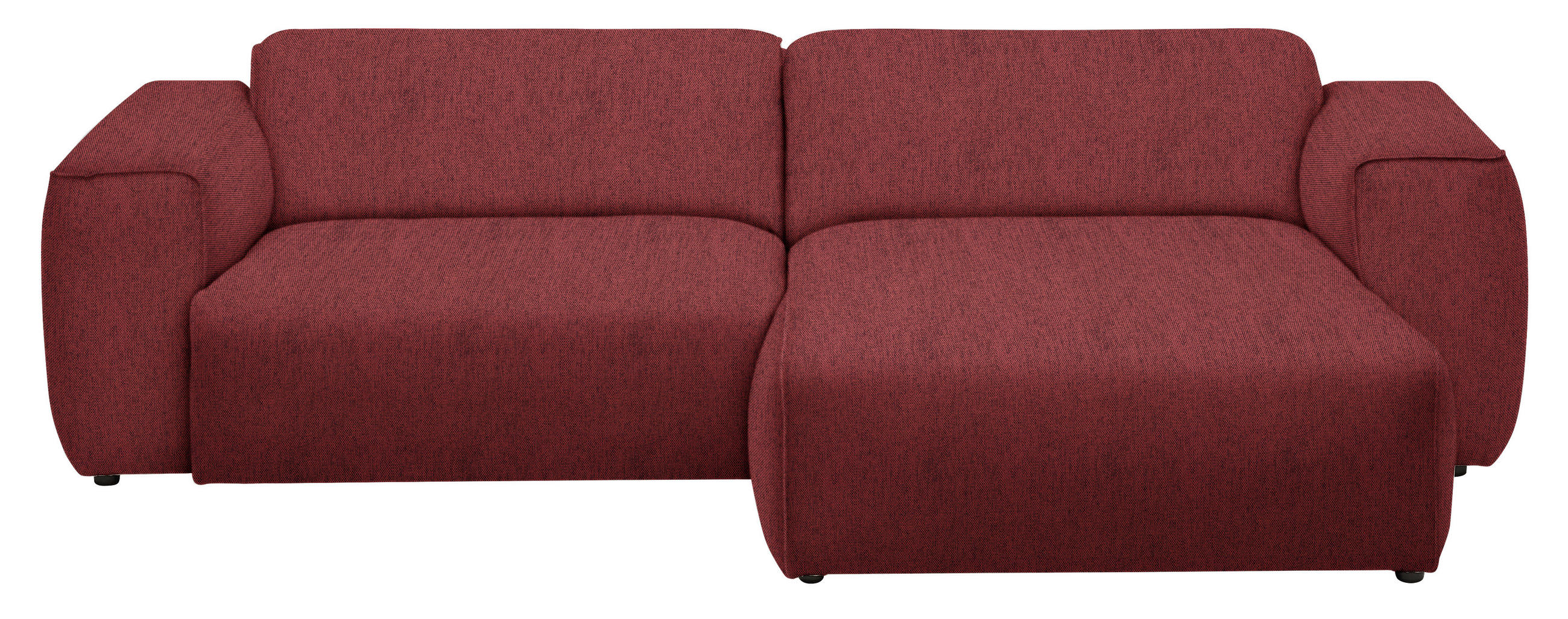 ECKSOFA in Webstoff Rot  265/171 cm  - Rot/Schwarz, Design, Kunststoff/Textil (265/171cm) - home24
