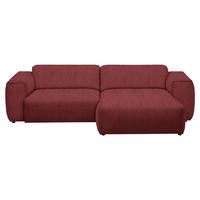 ECKSOFA in Webstoff Rot  265/171 cm  - Rot/Schwarz, Design, Kunststoff/Textil (265/171cm) - home24