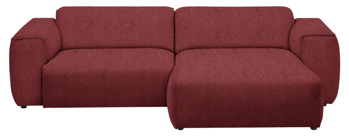 ECKSOFA in Webstoff Rot  265/171 cm  - Rot/Schwarz, Design, Kunststoff/Textil (265/171cm) - home24