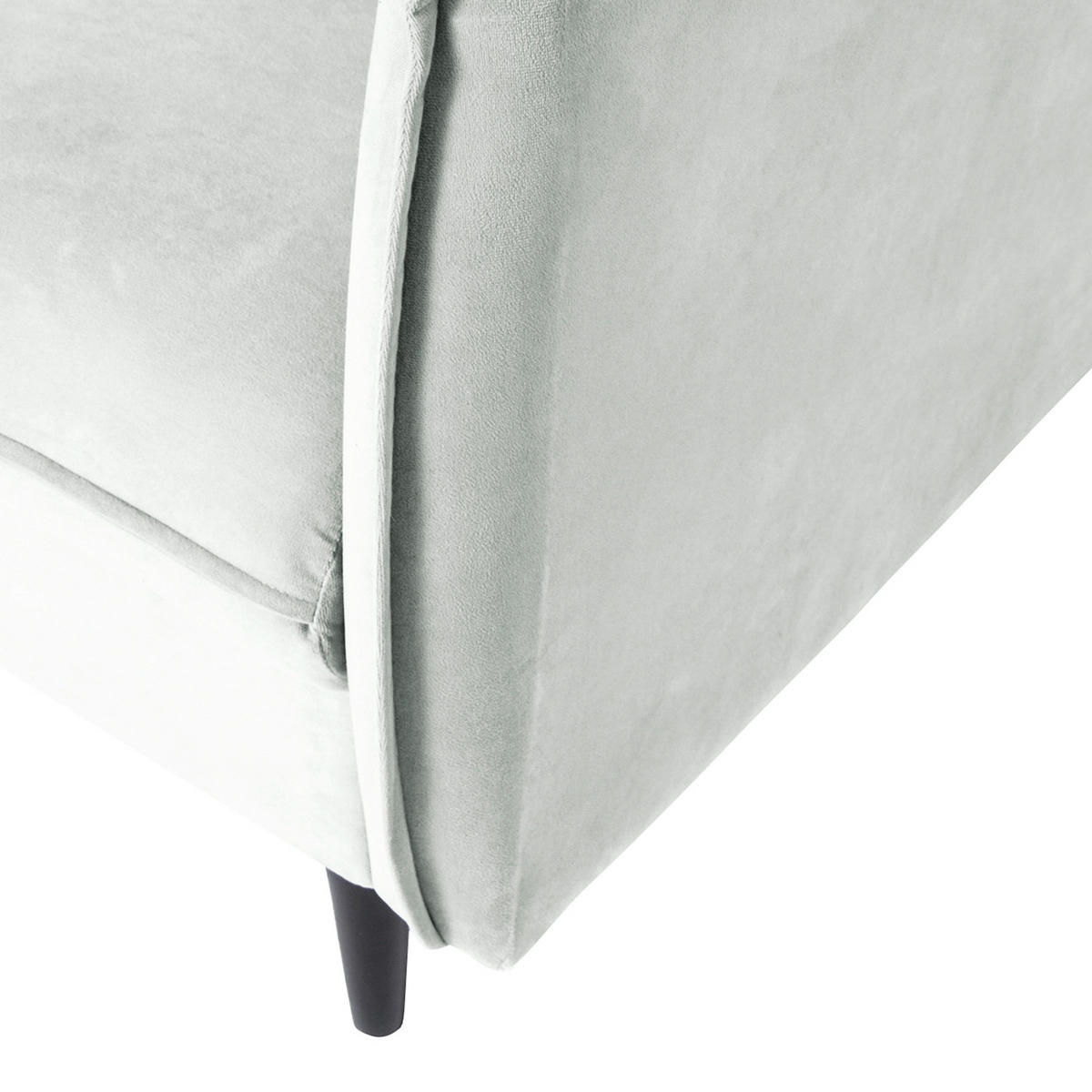 3-SITZER-SOFA JULI in Samt Dunkelblau  - Schwarz/Dunkelblau, Design, Holz/Textil (203/86/100cm) - P & B