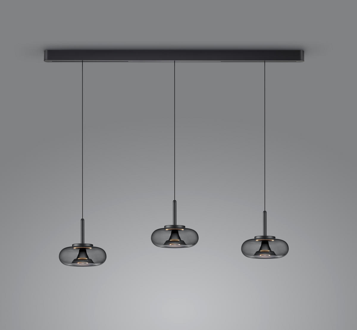 LED-HÄNGELEUCHTE Sica 22/210 cm  - Schwarz, Design, Glas/Metall (22/210cm) - Helestra
