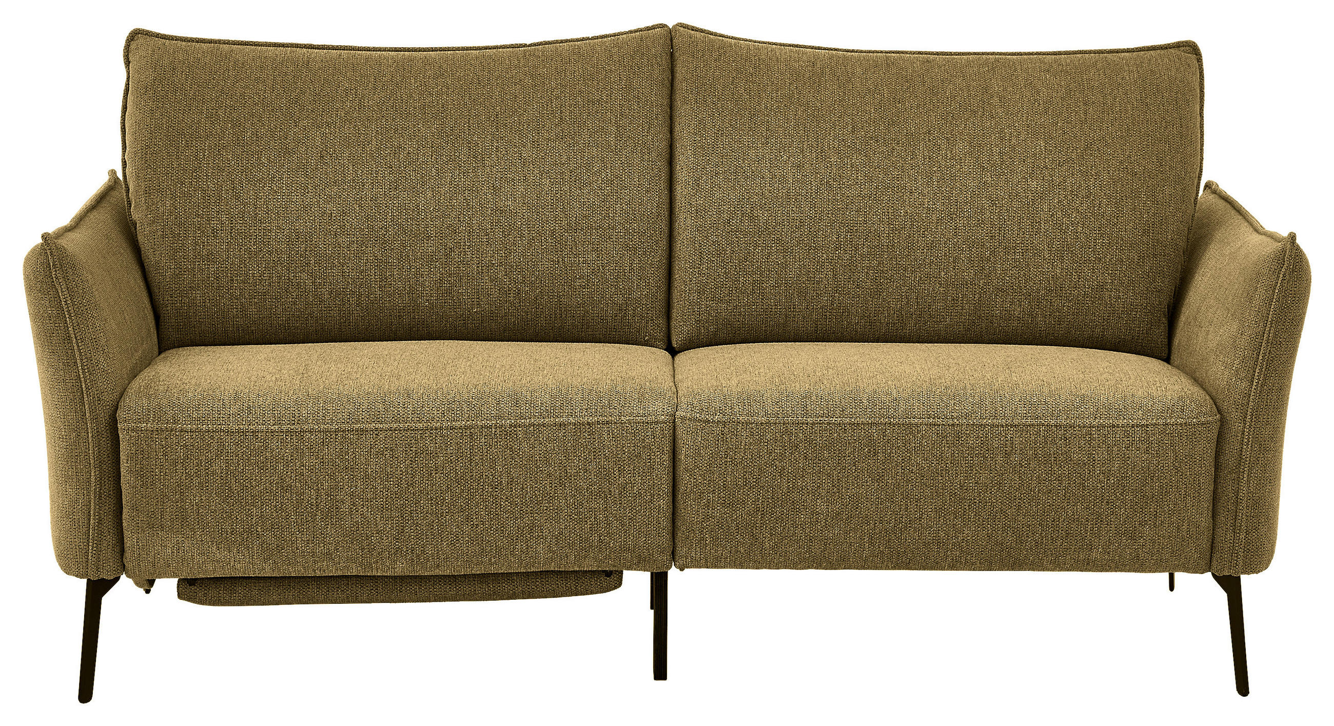 3-SITZER-SOFA Chenille Senfgelb  - Senfgelb/Schwarz, KONVENTIONELL, Textil/Metall (184/90/92cm) - Elegando