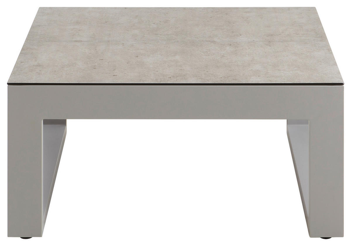 LOUNGETISCH 90/90/37 cm Metall, Glas  - Hellgrau, Design, Glas/Metall (90/90/37cm) - Amatio