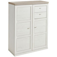 FÉLMAGAS SZEKRÉNY 100,8/131,6/43 cm  - fehér/szürke, Modern, faalapú anyag (100,8/131,6/43cm) - Hom`in