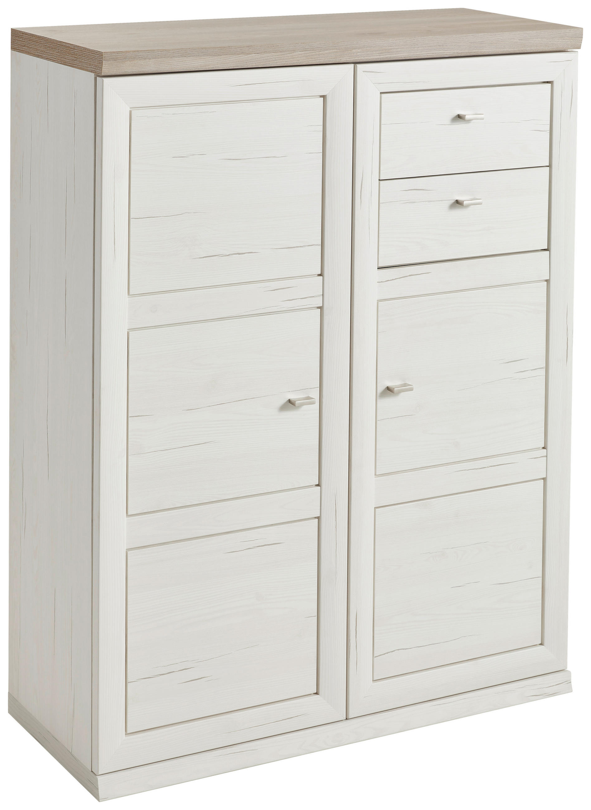 Hom`in Highboard Grau, Weiß 100.8x131.6x43 cm
