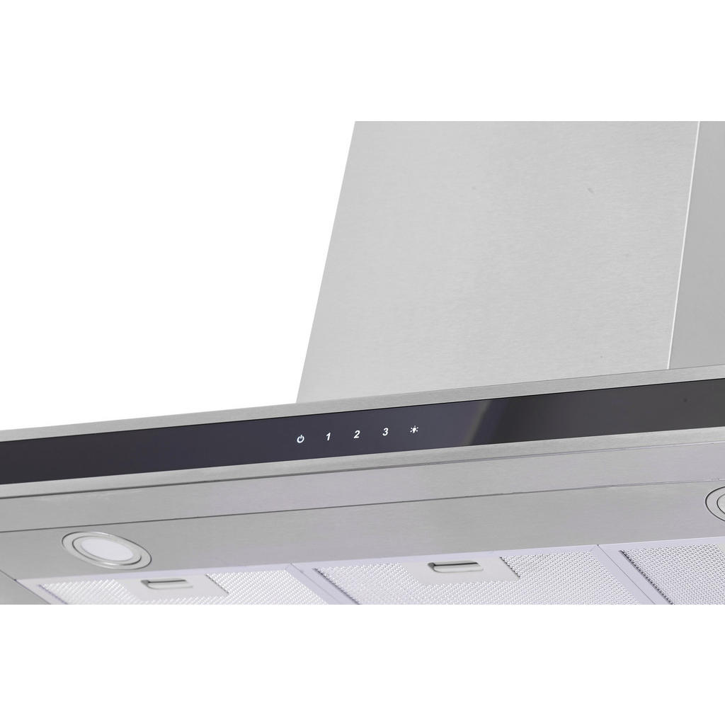 Thumbnail - PKM Dunstabzugshaube, Schwarz, Edelstahl, Metall, 90x123.8x60 cm, elektronische Steuerung, Arbeitsplatzbeleuchtung, Küch...