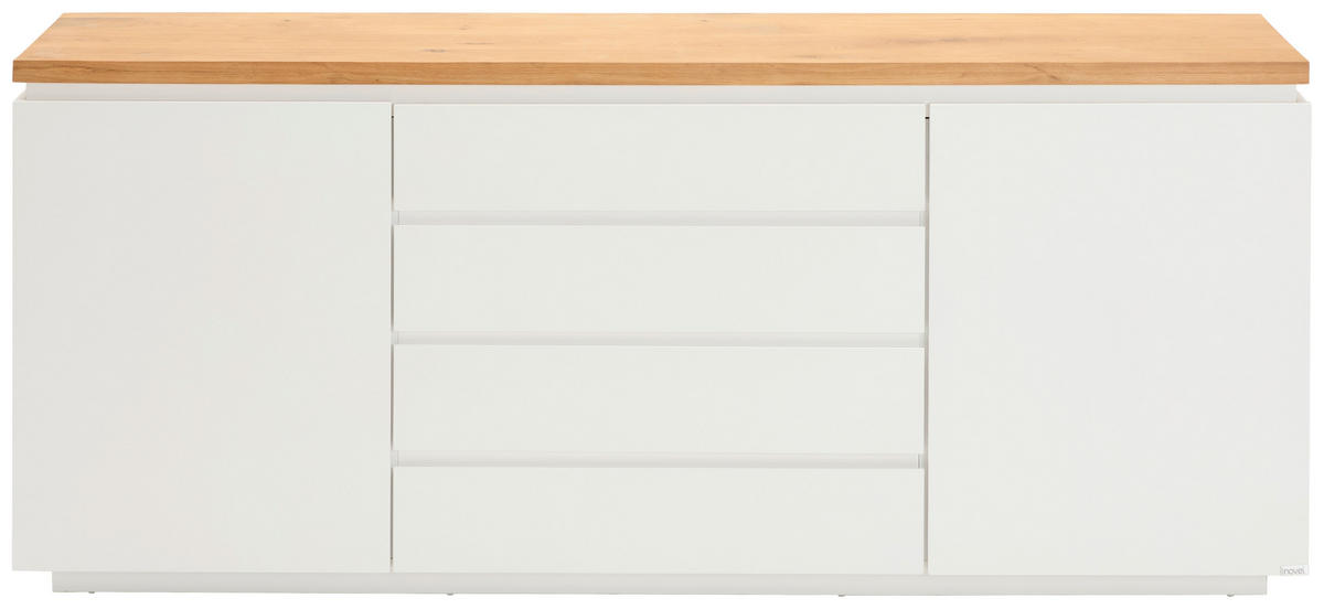 SIDEBOARD  195/82/41,5 cm 4 Schublade(n)  - Eichefarben/Weiß, KONVENTIONELL, Holz/Holzwerkstoff (195/82/41,5cm) - Novel