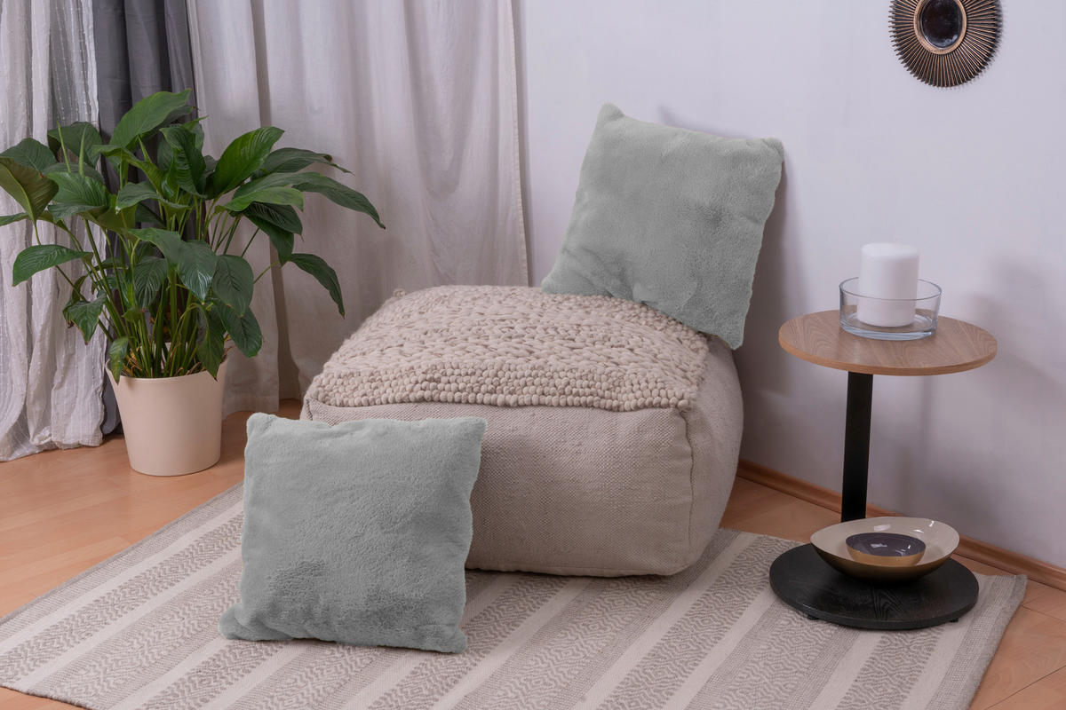 SADA DEKORAČNÍCH POLŠTÁŘŮ 45/45 cm - šedomodrá, Konvenční, textil (45/45cm)