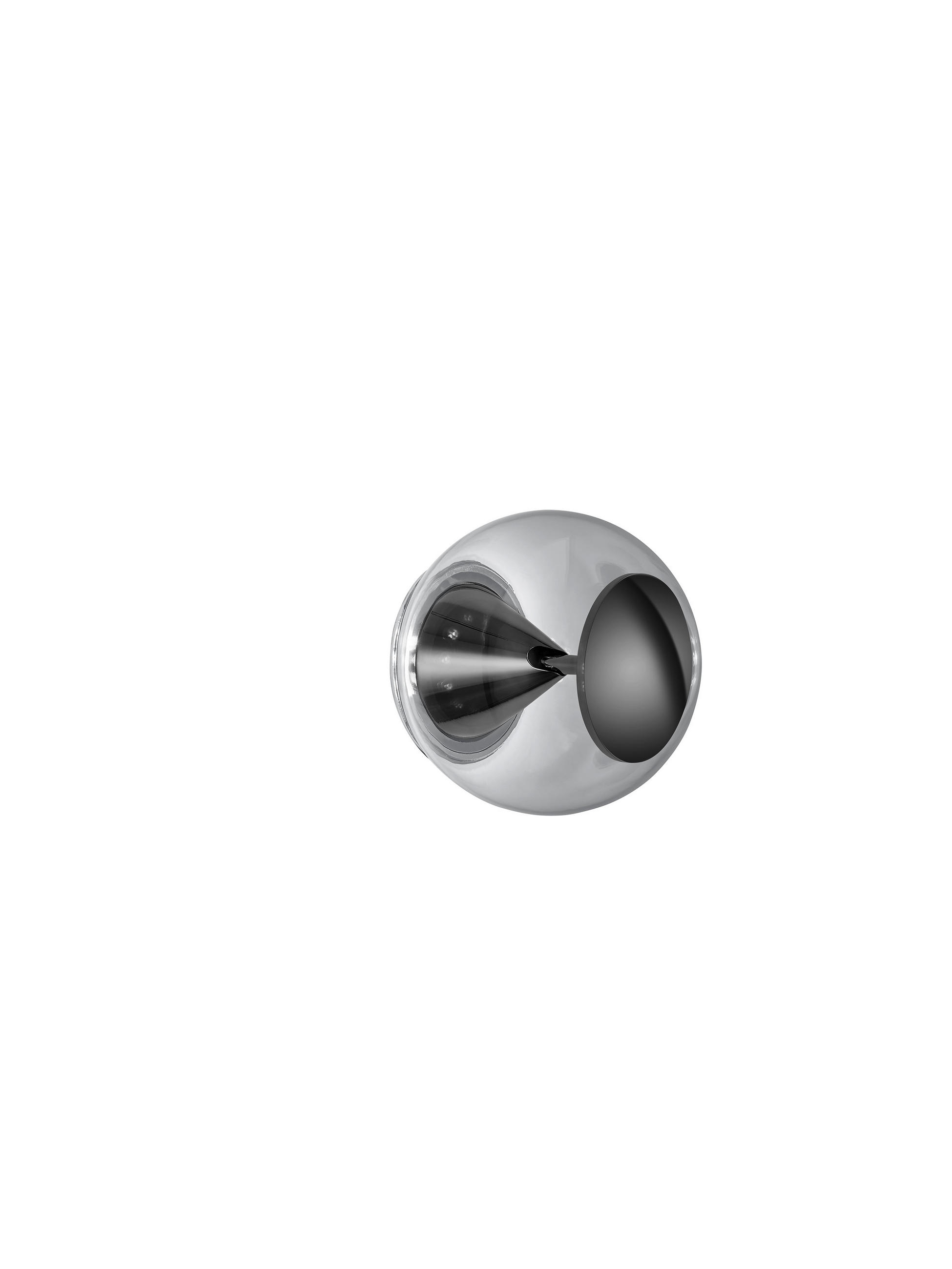 DECKENLEUCHTE  16/14 cm    - Chromfarben/Schwarz, KONVENTIONELL, Metall (16/14cm) - Helestra