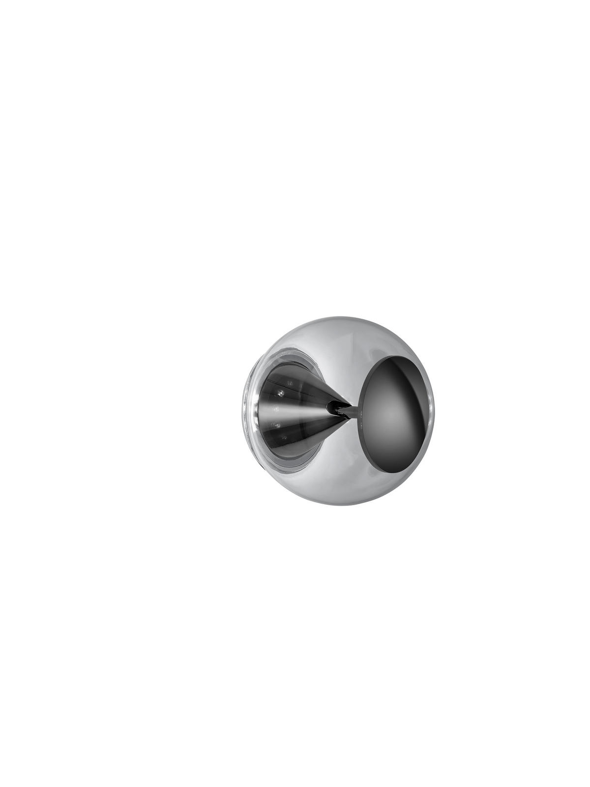 DECKENLEUCHTE  16/14 cm    - Chromfarben/Schwarz, KONVENTIONELL, Metall (16/14cm) - Helestra