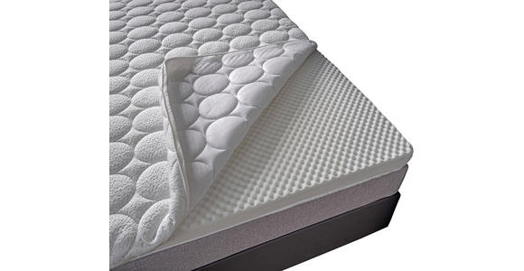 Boxspringbett mit Topper & Matratze H2 180x200cm Hampton - Anthrazit/Alufarben, KONVENTIONELL, Textil (180/200cm) - Luca Bessoni