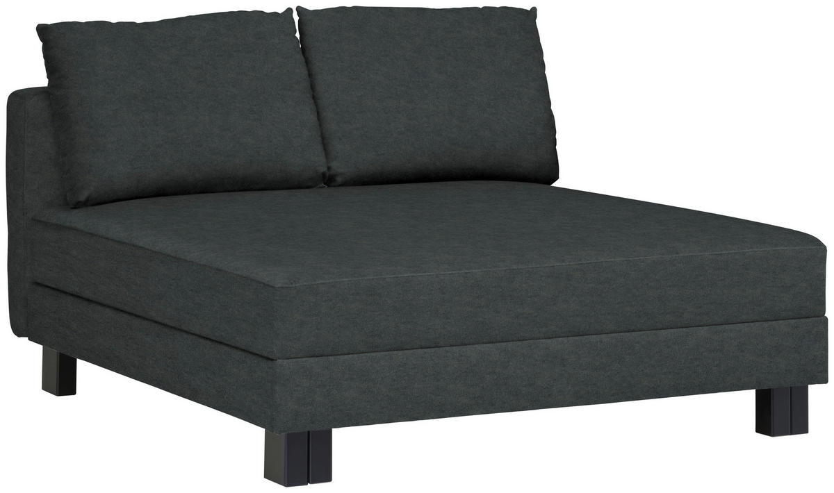 LIEGE  in Velours Anthrazit  - Eiche dunkel/Anthrazit, MODERN, Holz/Textil (137/72/155cm) - Joka