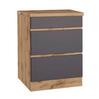 KÜCHENUNTERSCHRANK 60/86/60 cm  in Grau, Eiche Wotan  - Eiche Wotan/Grau, Design, Holzwerkstoff (60/86/60cm) - Held