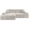 ECKSOFA in Bouclé Weiss  - Weiss/Schwarz, Modern, Kunststoff/Textil (152/301cm) - Livetastic