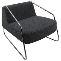 DESIGNSESSEL in Webstoff Dunkelgrau  - Chromfarben/Dunkelgrau, MODERN, Textil/Metall (62/85/65cm) - Livetastic