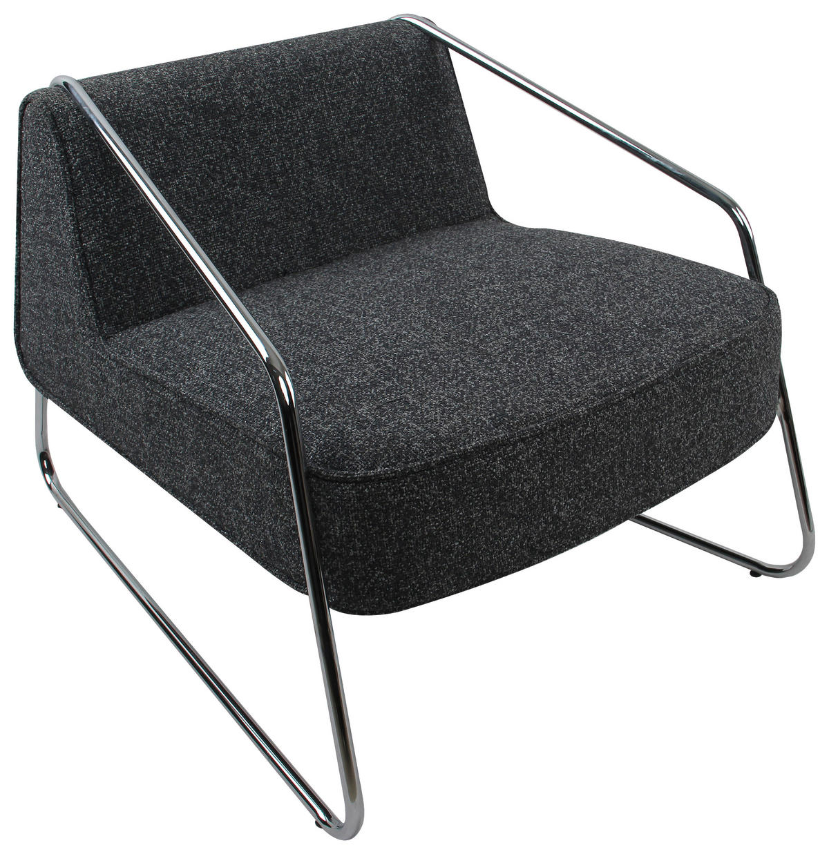 DESIGNSESSEL in Webstoff Dunkelgrau  - Chromfarben/Dunkelgrau, MODERN, Textil/Metall (62/85/65cm) - Livetastic