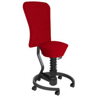 BÜROHOCKER 55/105,115/55 cm  - Rot/Schwarz, Basics, Kunststoff/Textil (55/105,115/55cm) - Aeris