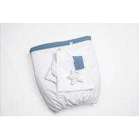 STUBENWAGENSET Pyjamabär  Weiß, Pastellblau  - Pastellblau/Weiß, Basics, Kunststoff/Textil (130/180cm) - Mionido