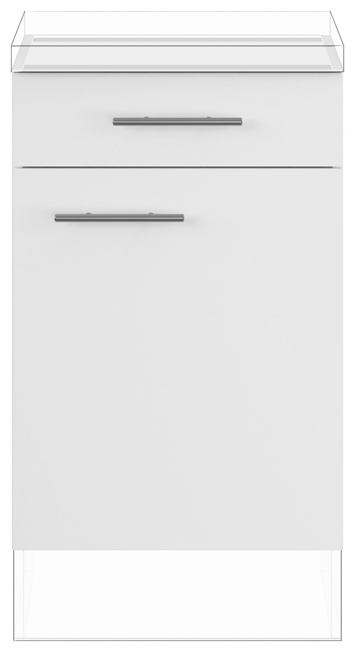 SCHUBKASTENUNTERSCHRANK 50/87,8/57,6 cm  in Weiß  - Edelstahlfarben/Weiß, Basics, Holzwerkstoff/Metall (50/87,8/57,6cm) - Impuls