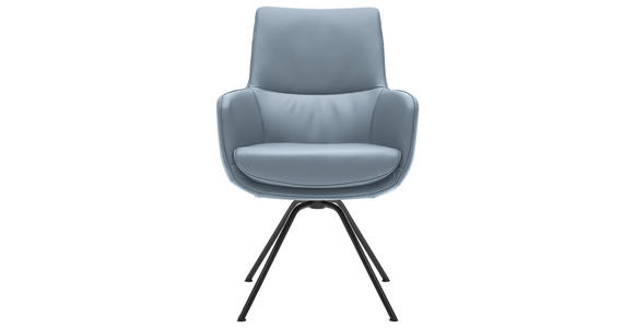 ARMLEHNSTUHL  Beinauswahl, Lederauswahl, Typenauswahl, Sitzfläche 360° drehbar   - Schwarz/Grau, Design, Leder/Metall (60/90/61cm) - Dieter Knoll