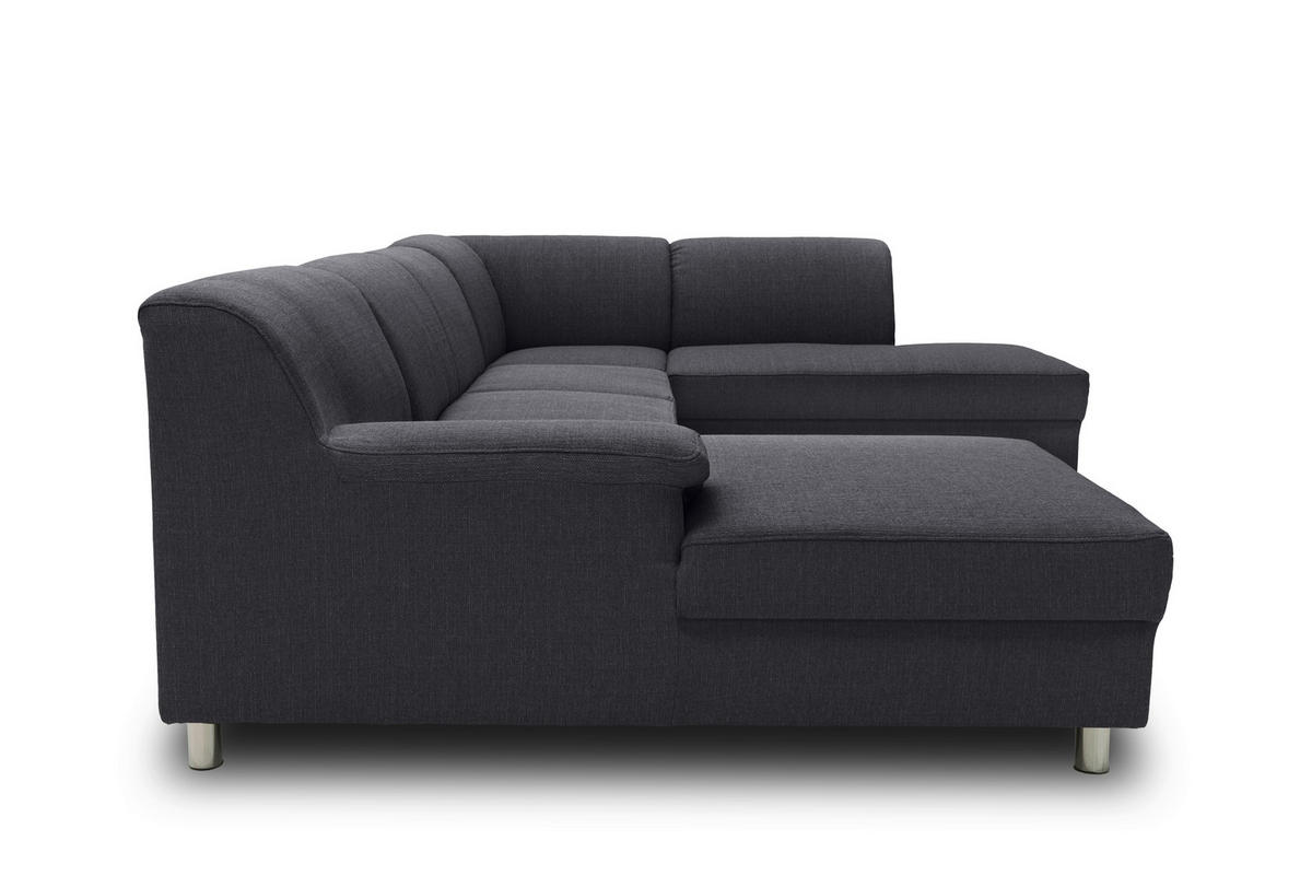 WOHNLANDSCHAFT Schlammfarben Webstoff  - Chromfarben/Schlammfarben, KONVENTIONELL, Textil/Metall (150/308/194cm) - MID.YOU