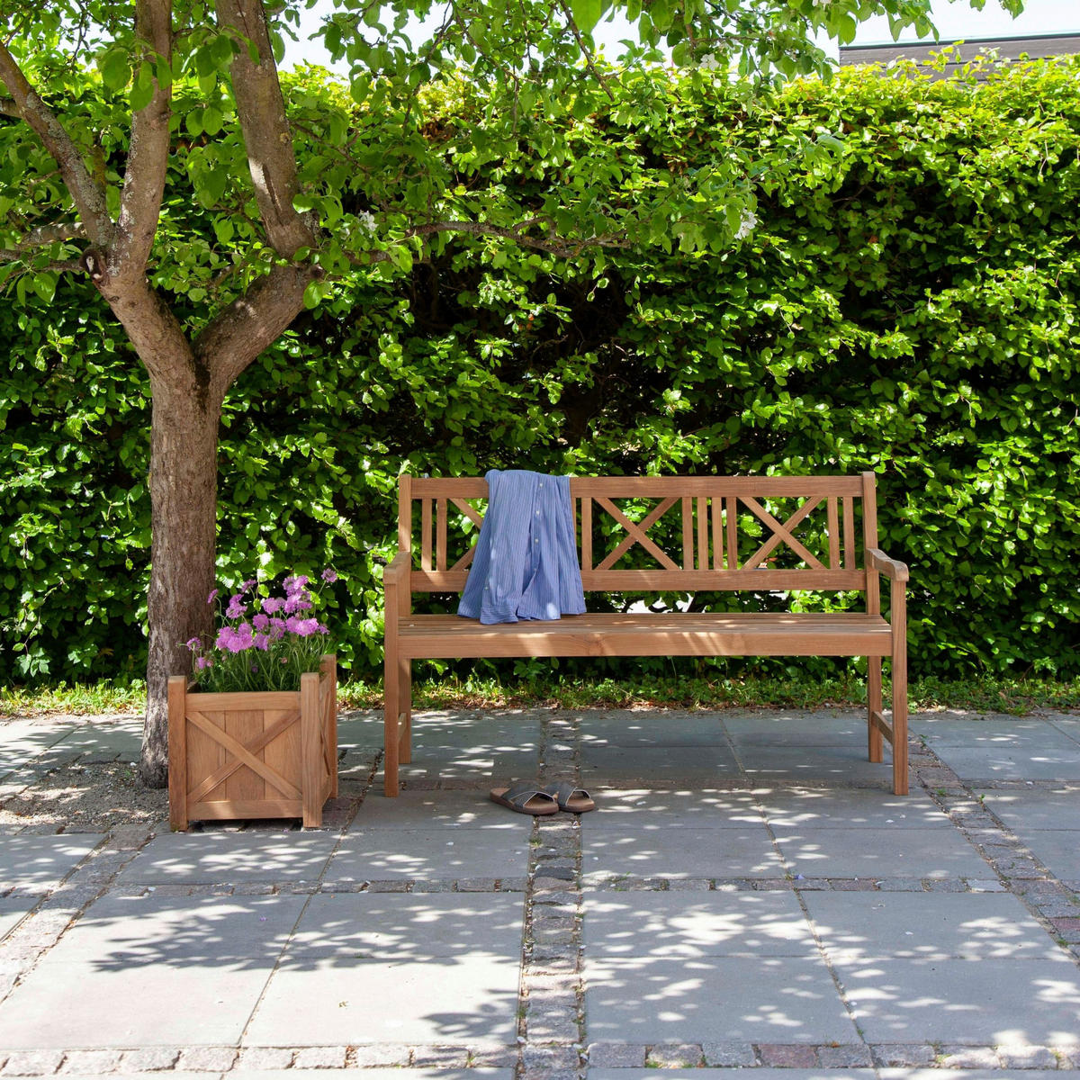 GARTENBANK 58/89/150 cm  in Naturfarben  - Naturfarben/Teakfarben, Natur, Holz (58/89/150cm) - Gardenson