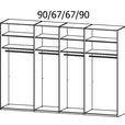 SCHWEBETÜRENSCHRANK 316/223/68 cm 4-türig Weiß  - Chromfarben/Weiß, Design, Glas/Holzwerkstoff (316/223/68cm) - Novel