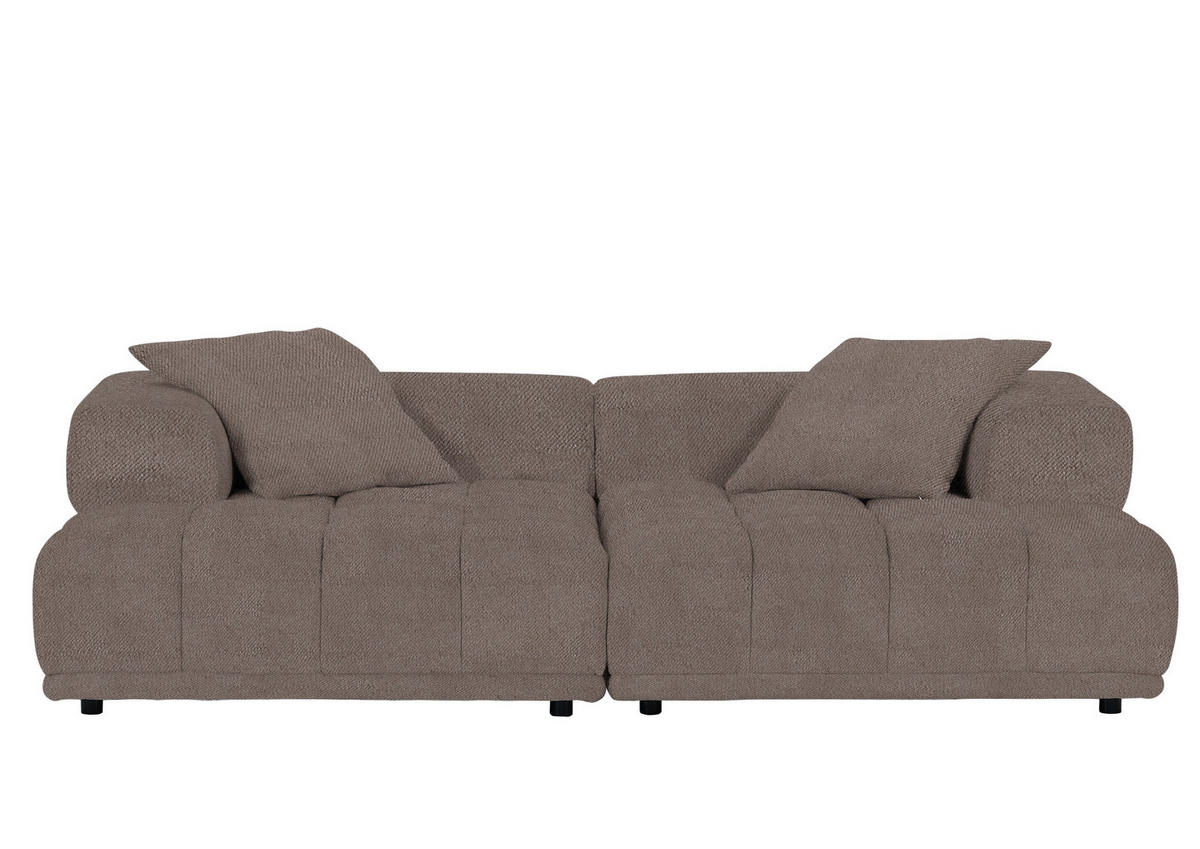 SOFAELEMENT in Plüsch Braun  - Schwarz/Braun, Konventionell, Kunststoff/Textil (125/66/155cm) - Carryhome