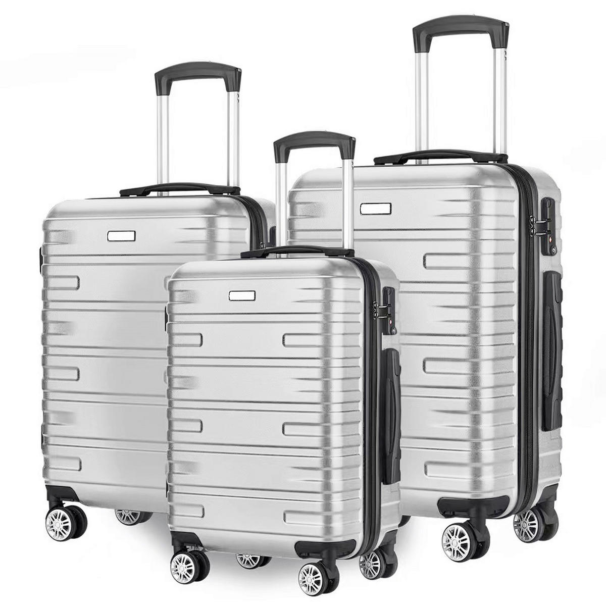 REISEKOFFERSET Hellgrau 3-teilig  - Hellgrau, Basics, Kunststoff/Textil - Novel