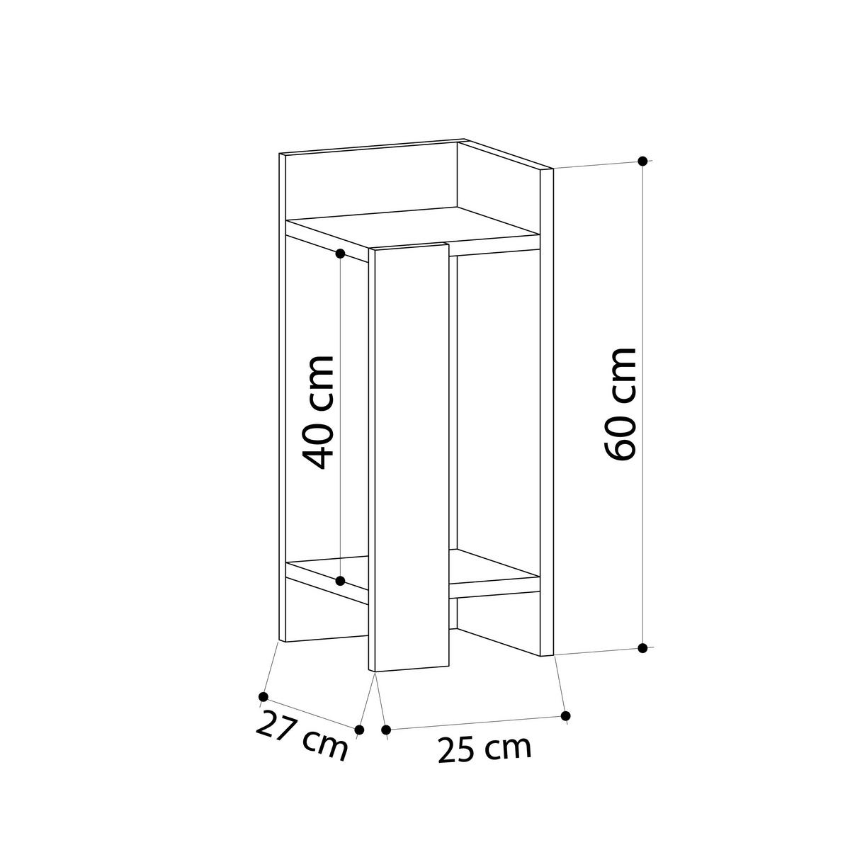 KINDERNACHTSCHRANK  - Schwarz, Design, Holzwerkstoff (27/25/60cm) - Livetastic