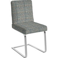 SCHWINGSTUHL  in Stahl Flachgewebe  - Blau/Chromfarben, Design, Textil/Metall (60/92/60cm) - Dieter Knoll