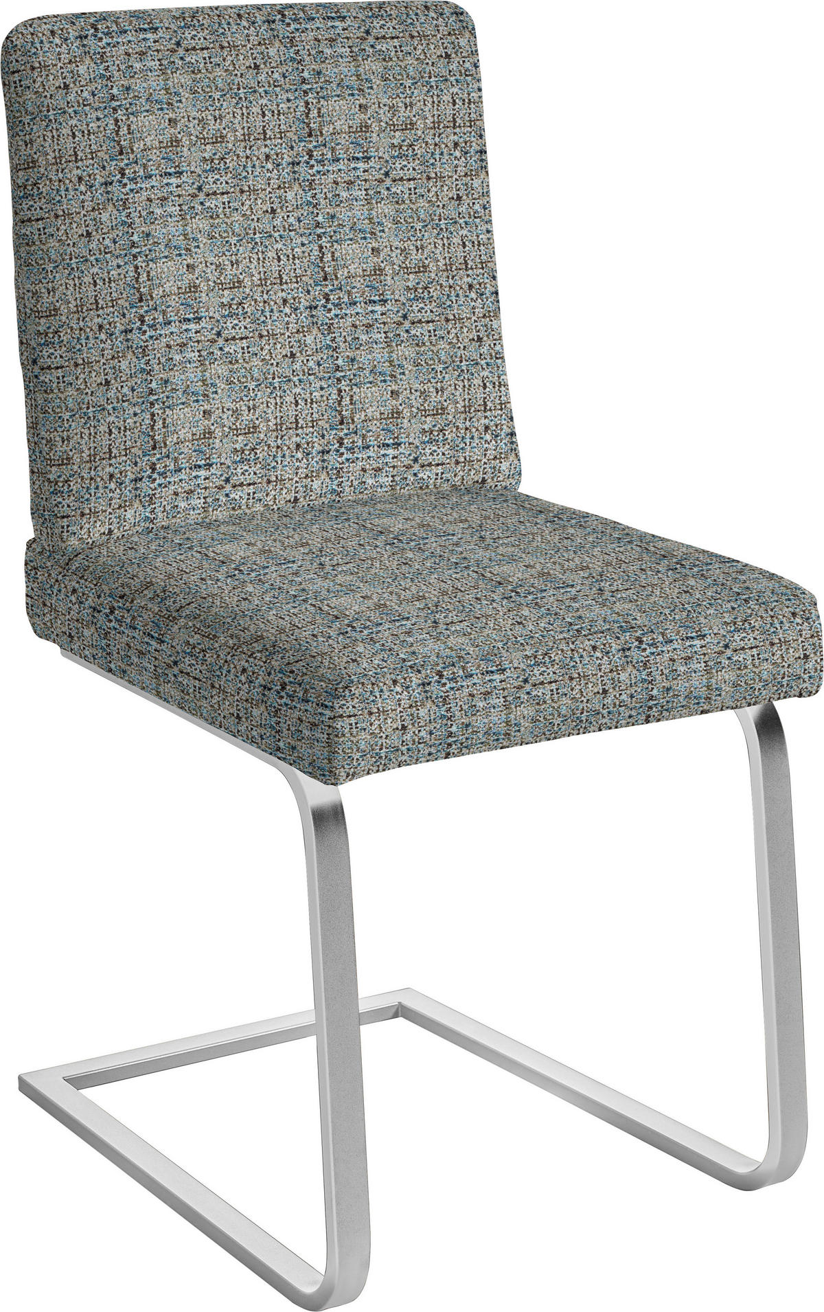 SCHWINGSTUHL  in Stahl Flachgewebe  - Blau/Chromfarben, Design, Textil/Metall (60/92/60cm) - Dieter Knoll
