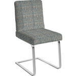 SCHWINGSTUHL  in Stahl Flachgewebe  - Blau/Chromfarben, Design, Textil/Metall (60/92/60cm) - Dieter Knoll