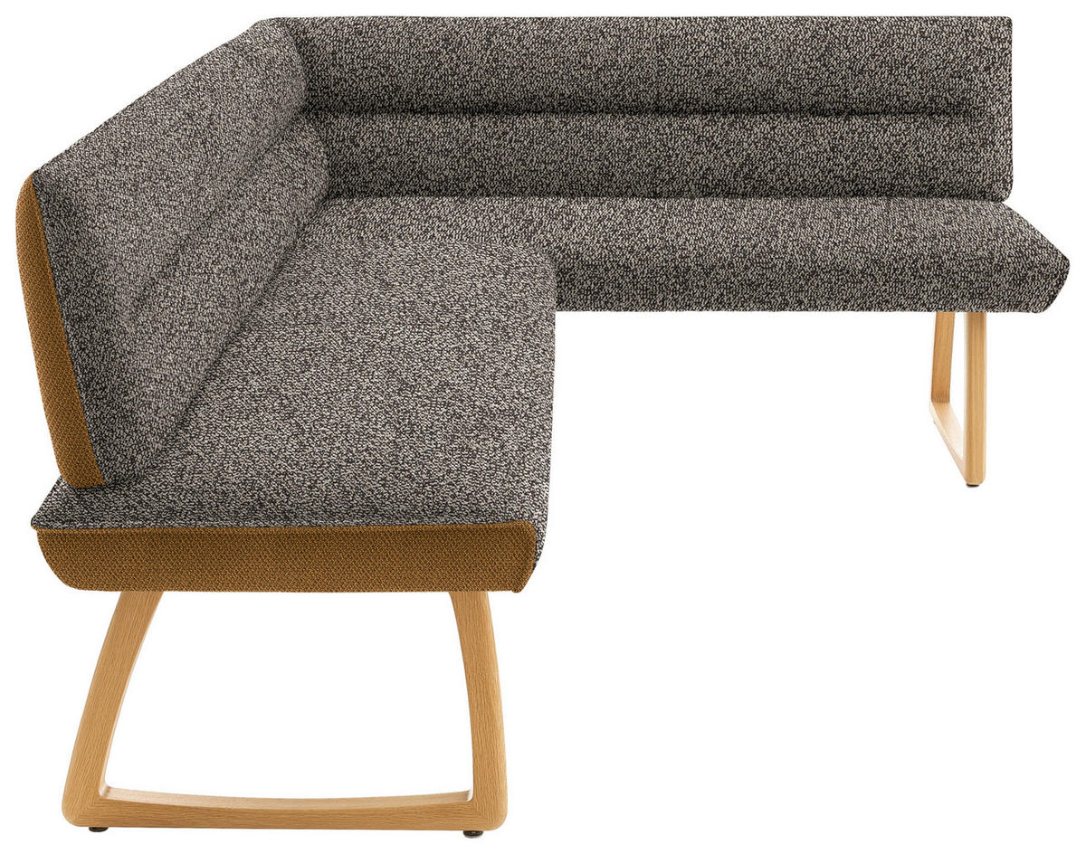 ECKBANK 237/162 cm  in Dunkelbraun, Currygelb  - Currygelb/Eichefarben, Design, Holz/Textil (237/162cm) - Koinor