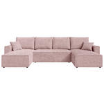 WOHNLANDSCHAFT  in Cord Altrosa  - Schwarz/Altrosa, KONVENTIONELL, Kunststoff/Textil (140/305/140cm) - Carryhome