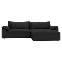 ECKSOFA  Chenille Schwarz  - Schwarz, Modern, Kunststoff/Textil (306/198cm) - Carryhome