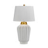 TISCHLEUCHTE 30/56.2 cm   - Messingfarben/Weiß, Design, Keramik/Textil (30/56.2cm) - Elstead Lighting
