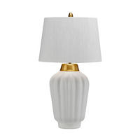 TISCHLEUCHTE Elstead QN-Bexley 30/56.2 cm   - Messingfarben/Weiß, Design, Keramik/Textil (30/56.2cm) - Elstead Lighting