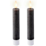 KERZE MIT LED 2,2/14,5 cm  - Dunkelgrau, Basics, Naturmaterialien/Kunststoff (2,2/14,5cm) - Ambia Home