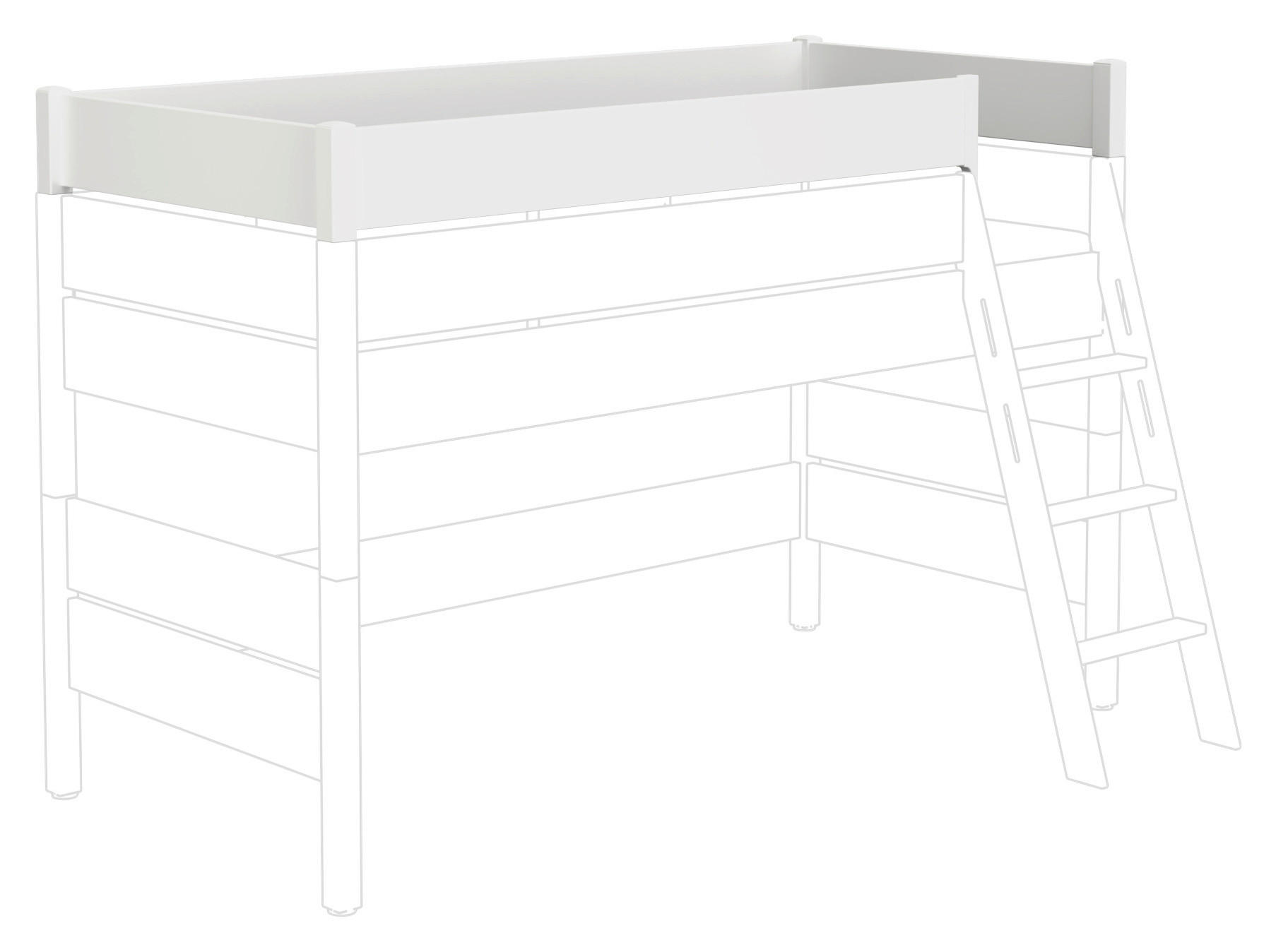 ABSTURZSICHERUNG  - Weiß, KONVENTIONELL, Holzwerkstoff (210,4/20/97,6cm) - Paidi