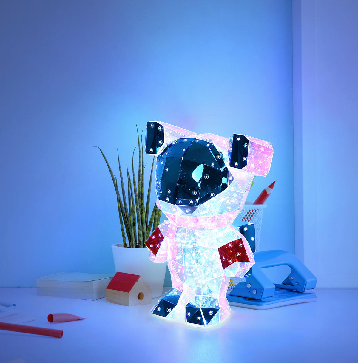 LED SVJETILJKA STOLNA BRONDAR  - bijela/siva, Design, plastika (20,5/16,5/31cm)