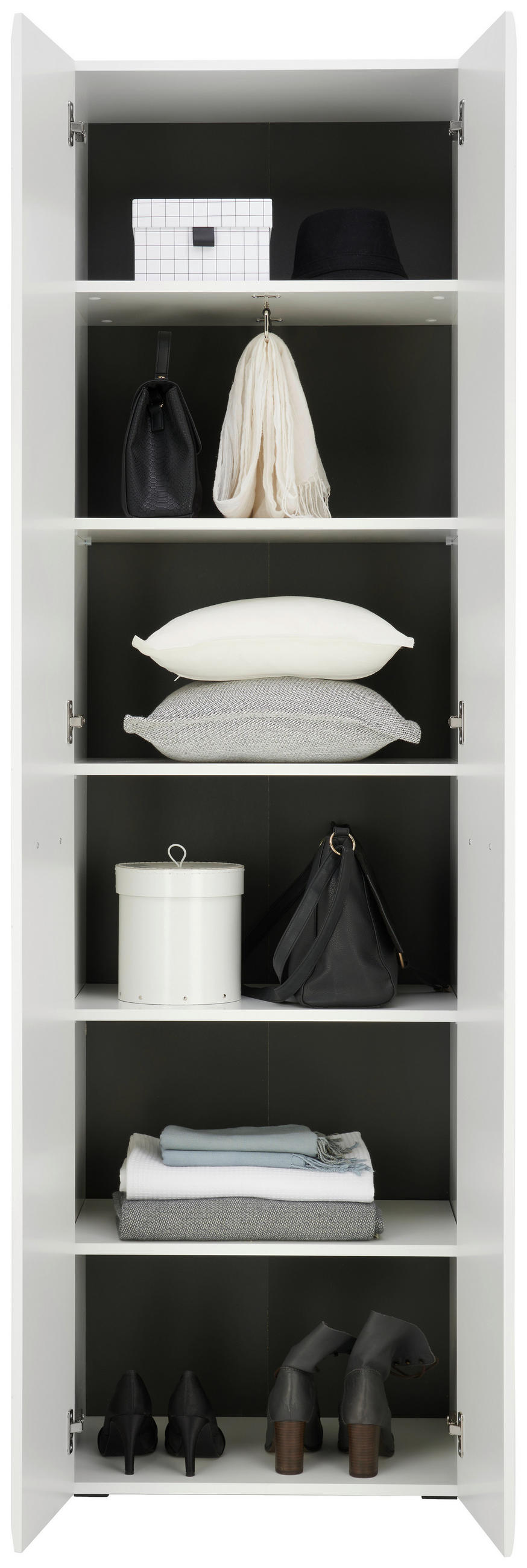 SKŘÍŇ NA ODĚV, antracitová, bílá, vysoce lesklá bílá, 60/206,2/41,6 cm - bílá/antracitová, Basics, kompozitní dřevo/plast (60/206,2/41,6cm) - Hom`in