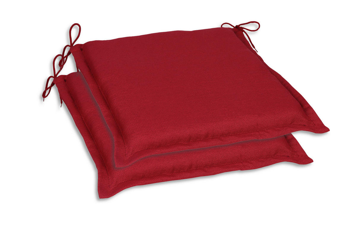 GARTENSITZKISSENSET Uni  - Kirschrot, Basics, Textil (45/5/47cm)